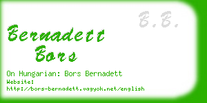 bernadett bors business card